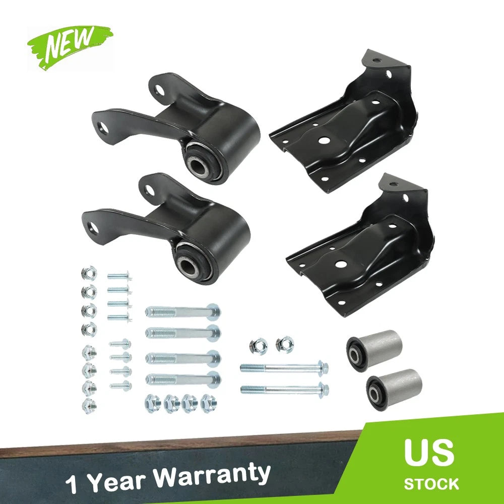 Set of 2 Rearward Leaf Spring Shackles & Brackets for Chevy GMC K2500 (1988–1997)