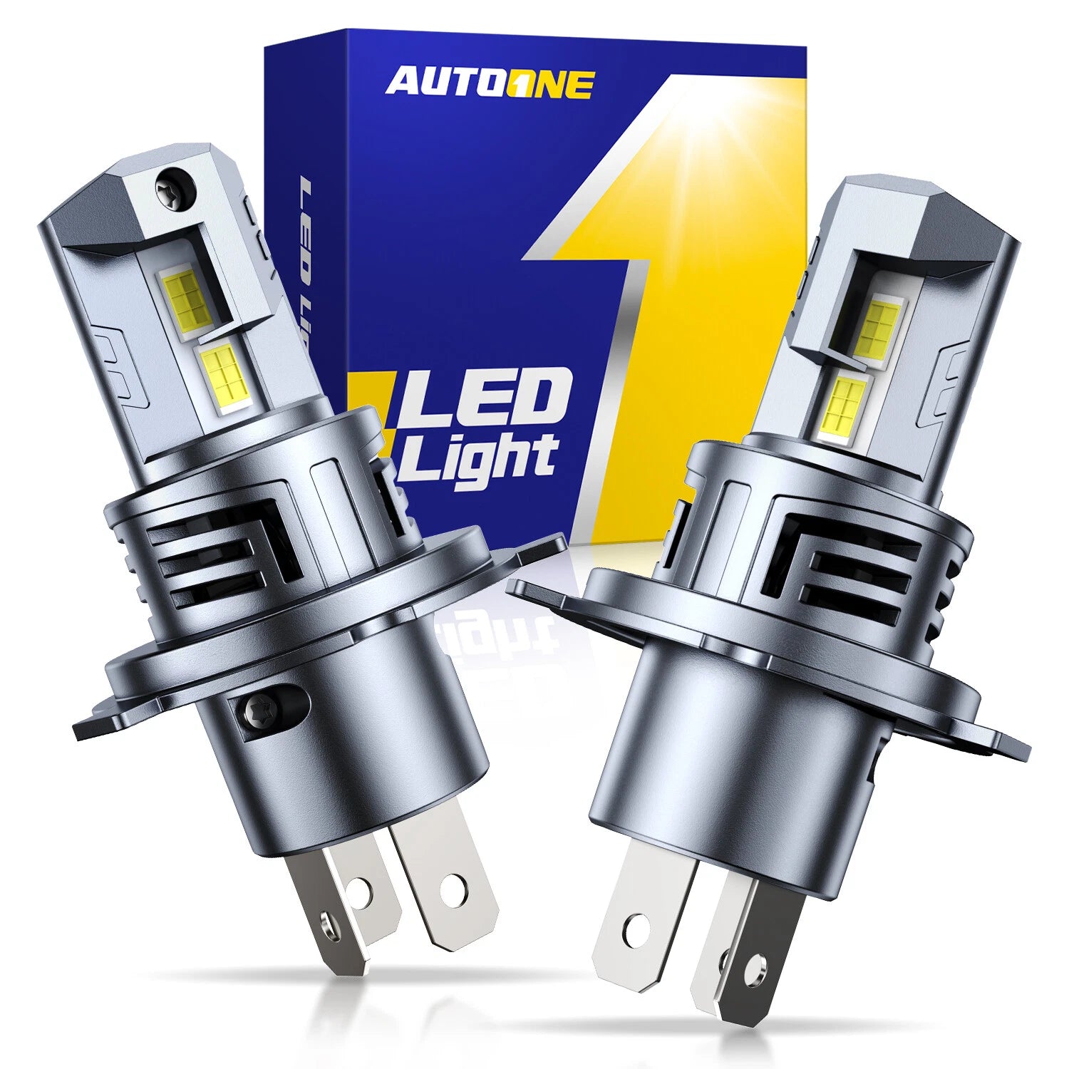 2X H4 LED Headlight Bulbs for High/Low Beam (6500K, 40000LM)