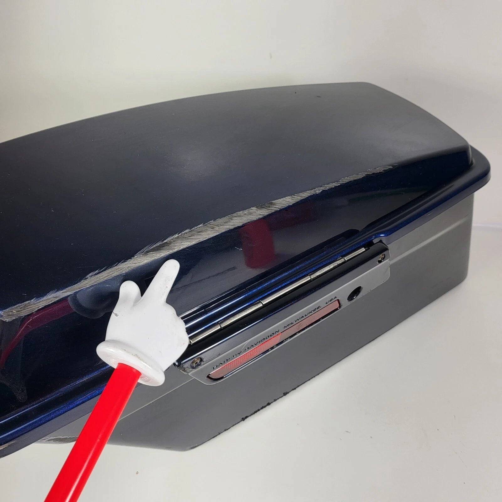 Left Blue Saddlebag with Lid and Hardware for Harley-Davidson Touring (1993–2013)