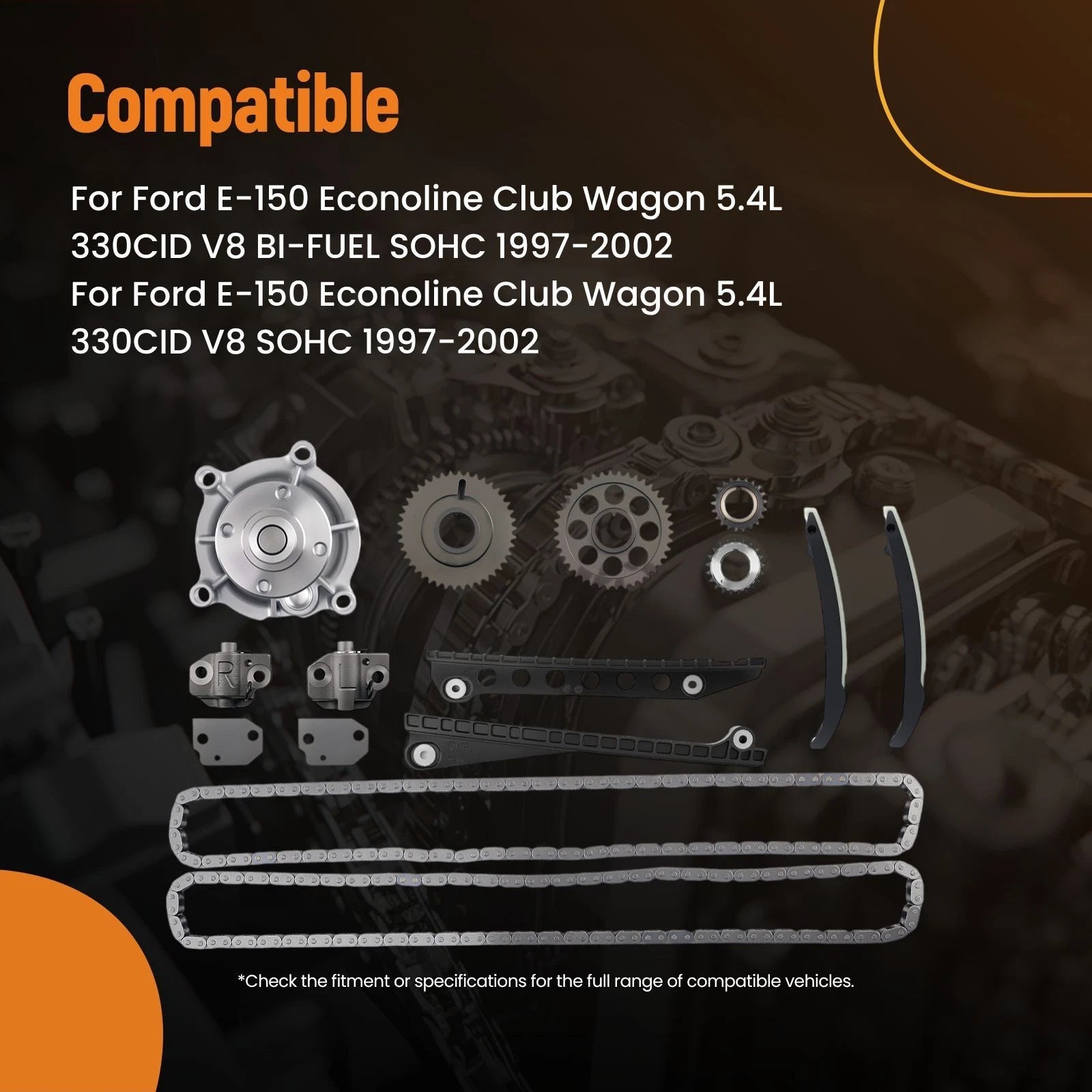 Timing Chain Kit & Tensioner Gears for Ford Excursion/Expedition (2000–2001)