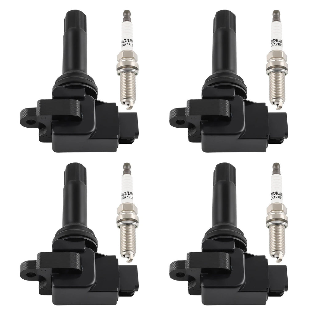Set of 4 Ignition Coils + Spark Plugs for Subaru Impreza Forester (H4 UF664 93501)