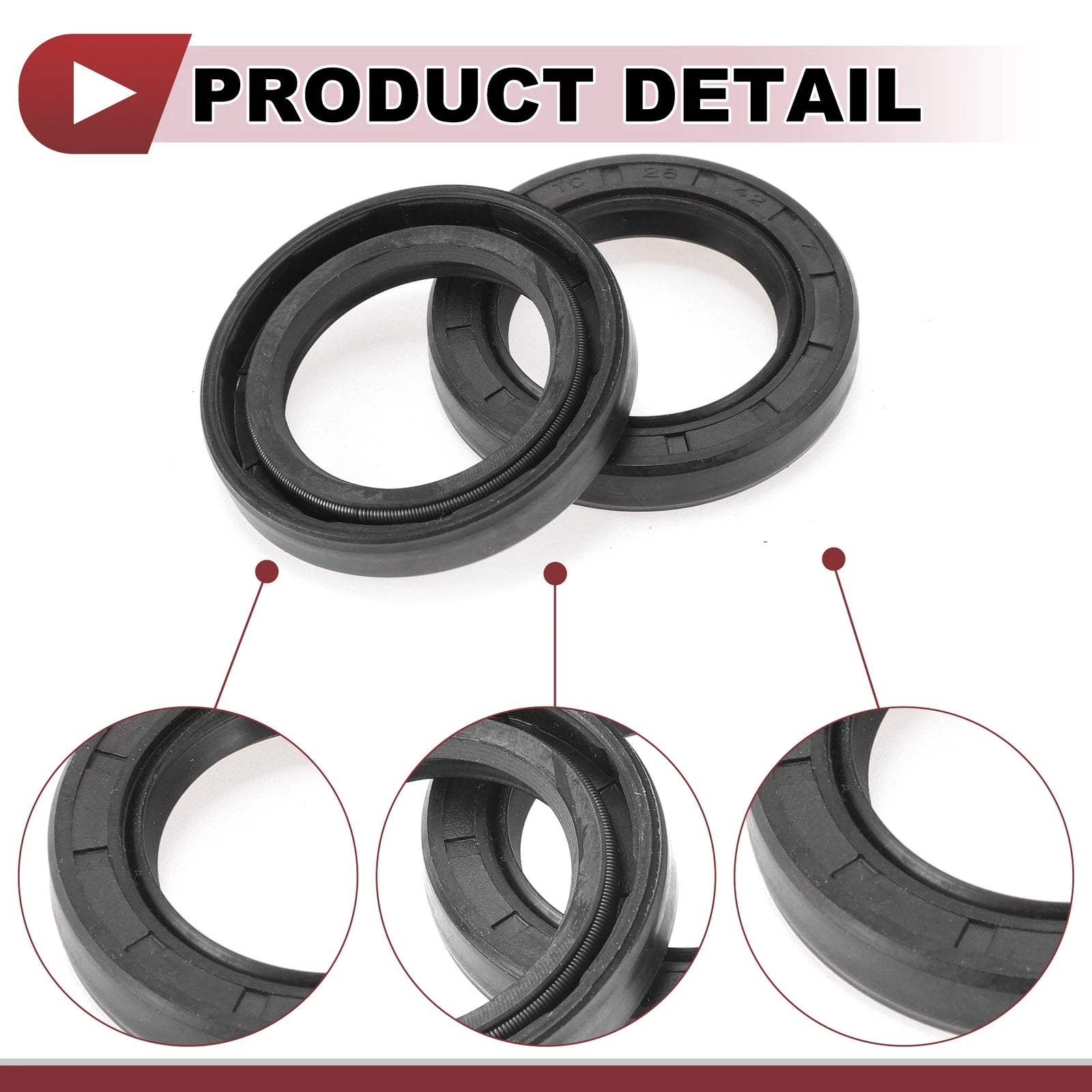 Set of 5 Rotary Shaft Oil Seals 28x42x7mm Nitrile Rubber 672668828472