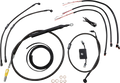 LA Choppers Complete Midnight Braided Cable Kit for Harley (18"-20")