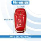 TPU Remote Key Fob Case Cover for Ford Fusion F150 (2013–2020) Red