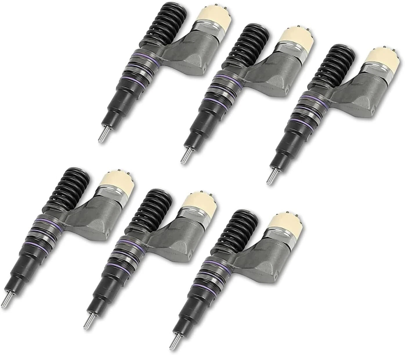 Set of 6 Fuel Injectors for Volvo D12D Engine (1547278, 3964404, 3155040)