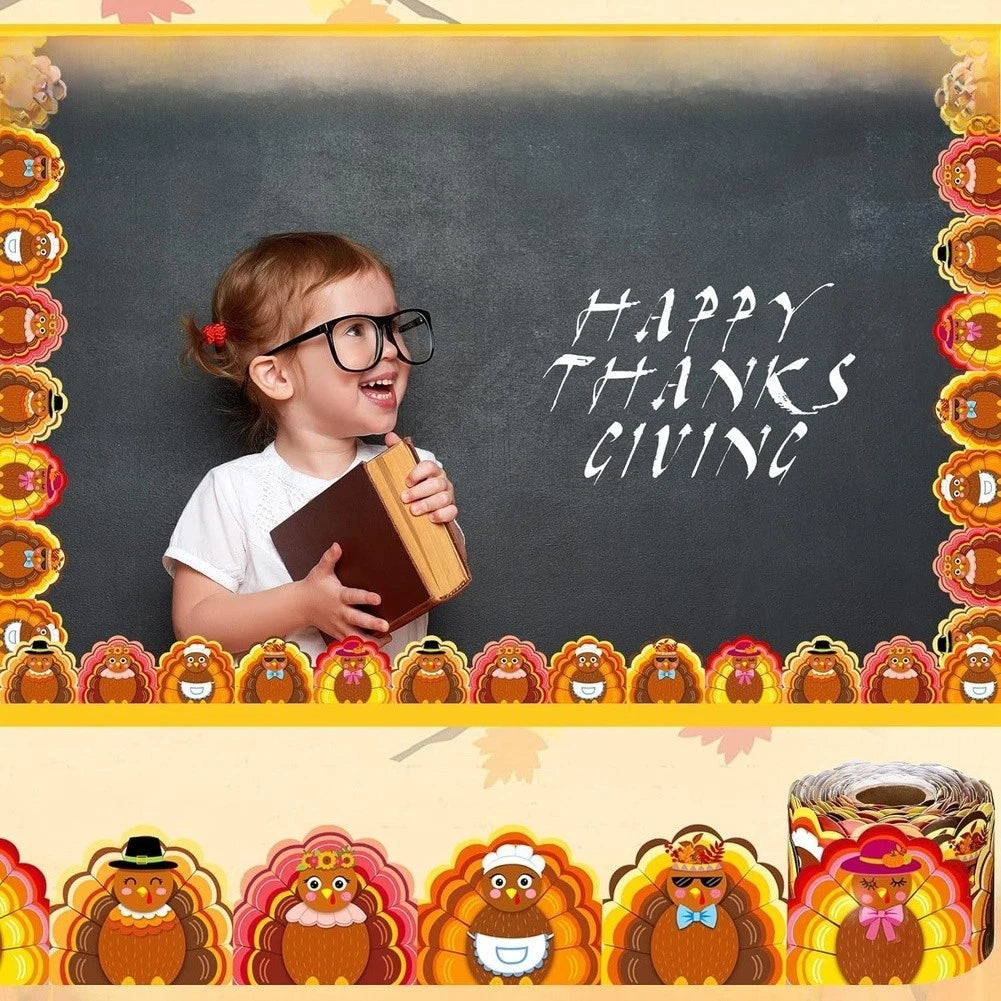 Seasonal Turkey Scalloped Border Decor for Classroom Display
