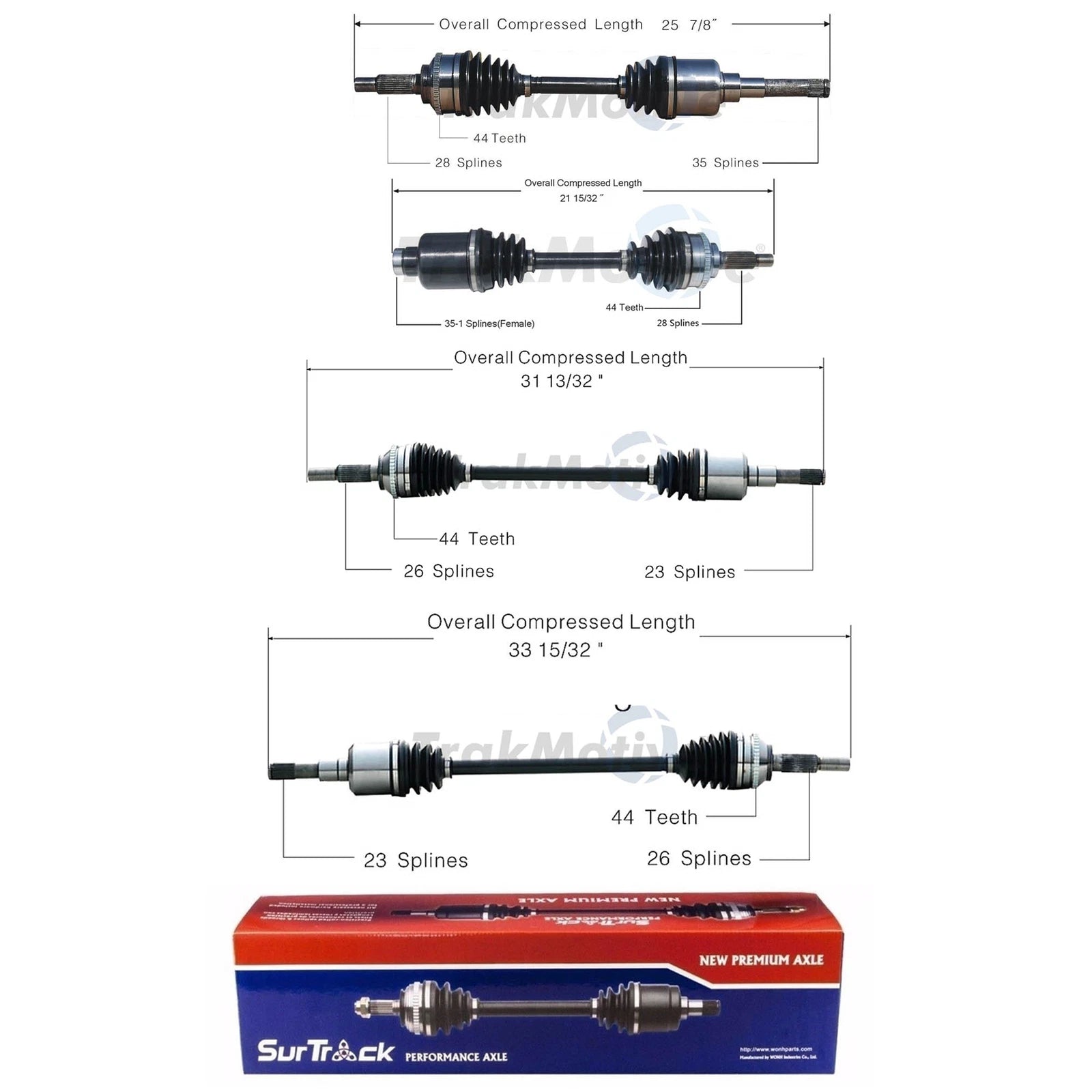 Set of 2 CV Axle Shafts for Escape Tribute Mariner 4WD (2001–2012)