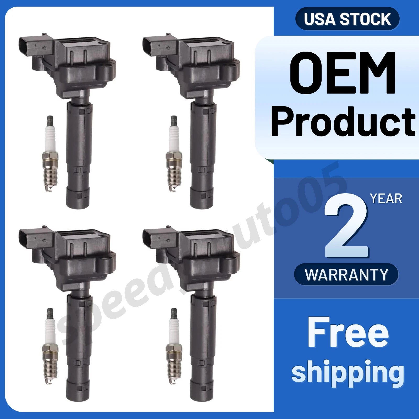 Ignition Coil and Spark Plug Set for Mercedes-Benz C250 (2012–2015)