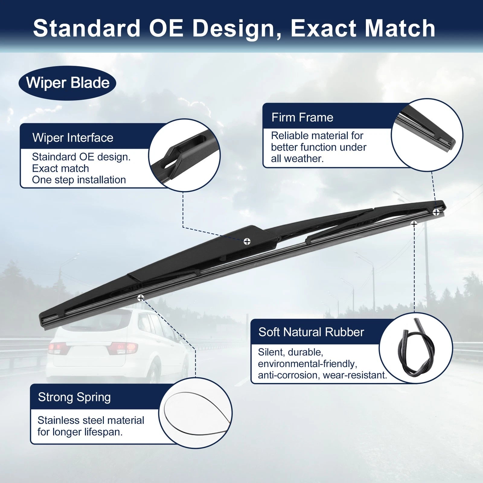 Set of 2 Rear Windshield Wiper Blade Arms for Kia Sedona (2009–2013)