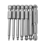 7pc Hex Ball Long Bit Set for Manual Electric Screwdrivers