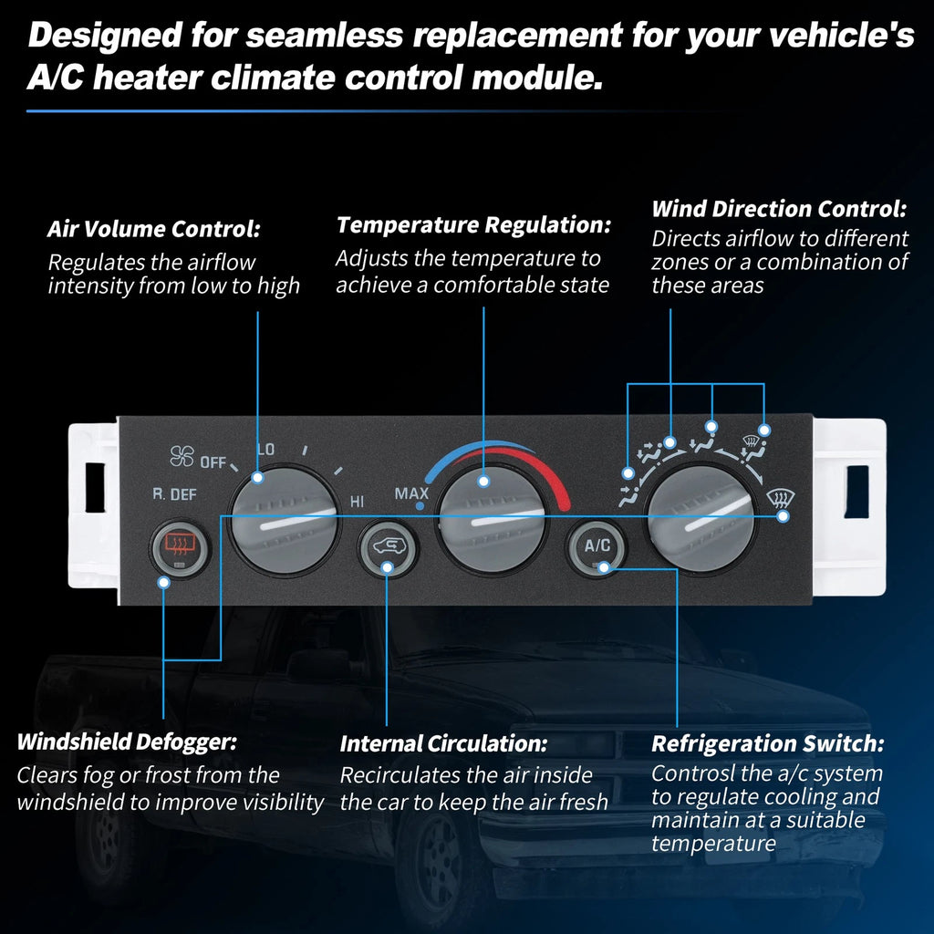 A/C Heater Climate Control Module 599-006 for Chevy GMC C/K 1500 2500 3500 (1995–2002)
