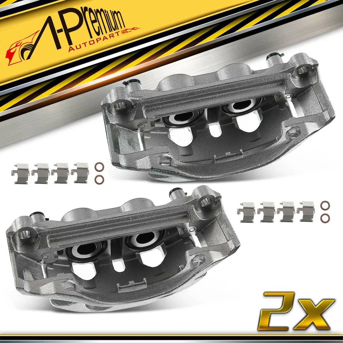 Pair Rear Brake Calipers with Bracket for Chevy Express 3500 (2003–2023)