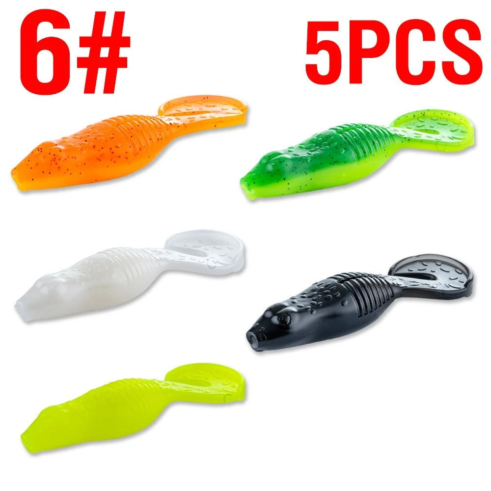 5Pcs Worm Style Sinking Swimbait for Bass Walleye Musky