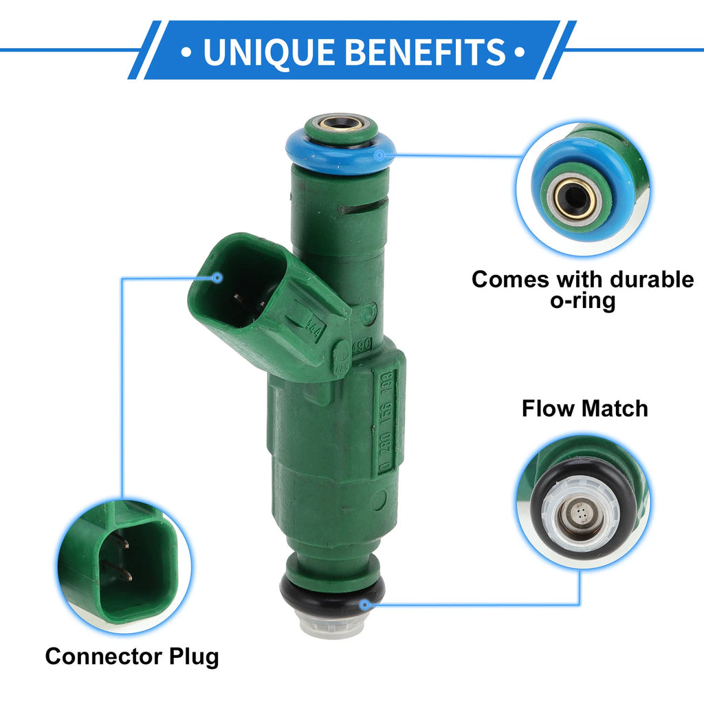 Fuel Injector No. 0280156193 for Mazda 6 i 2.3 (2003–2005) 1 Pc Green