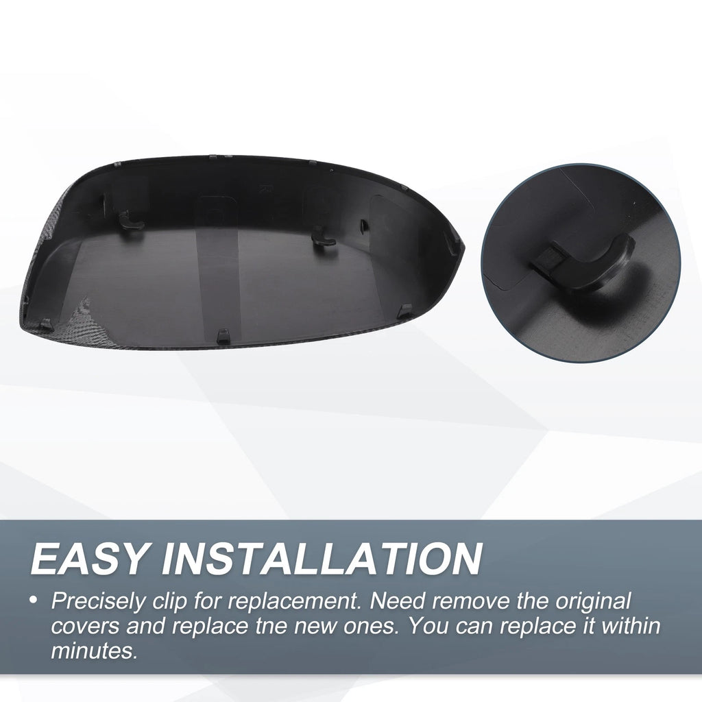 Set of 2 Rearview Mirror Cover Caps Black Carbon Fiber for Chevrolet Avalanche (2002–2013)