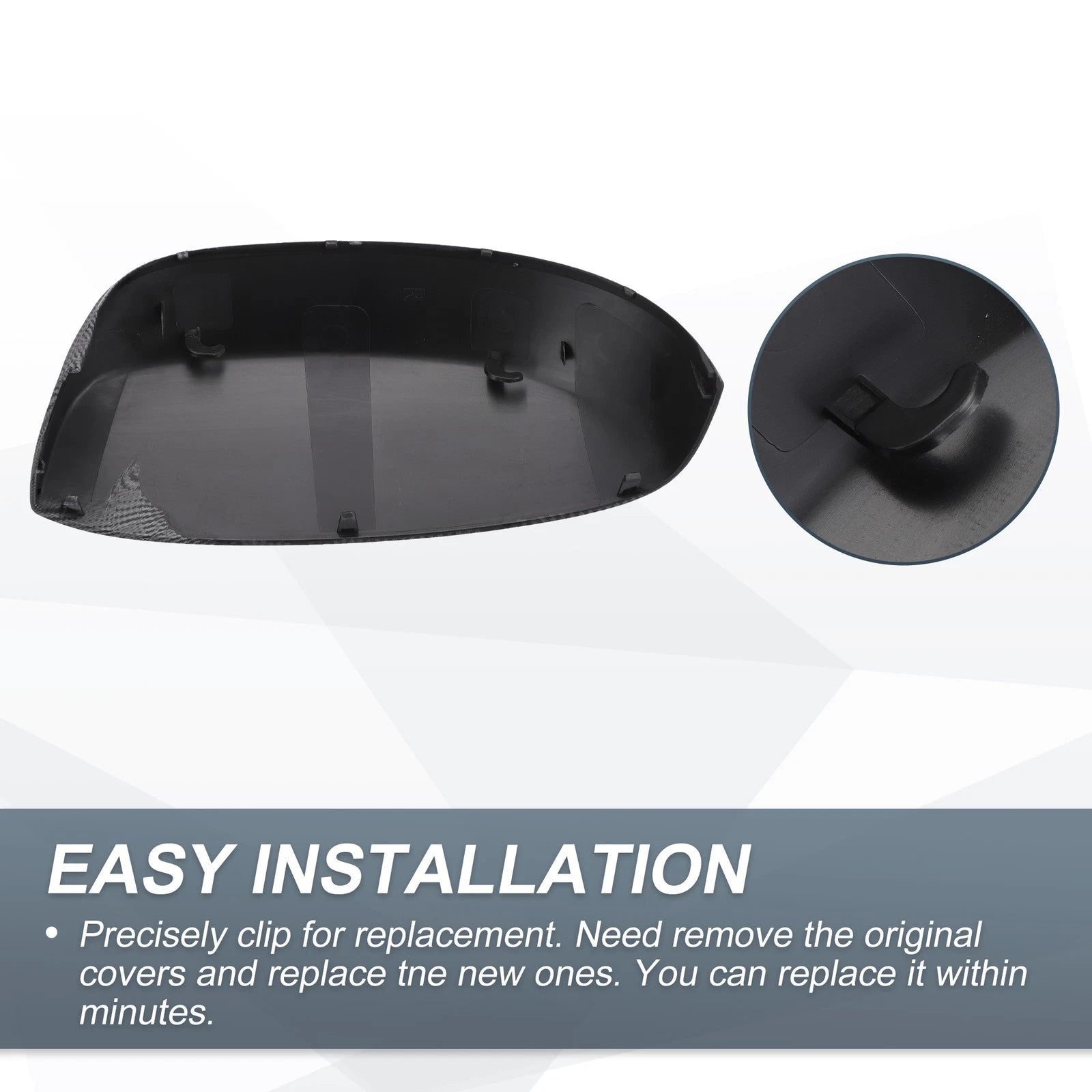 Set of 2 Rearview Mirror Cover Caps Black Carbon Fiber for Chevrolet Avalanche (2002–2013)