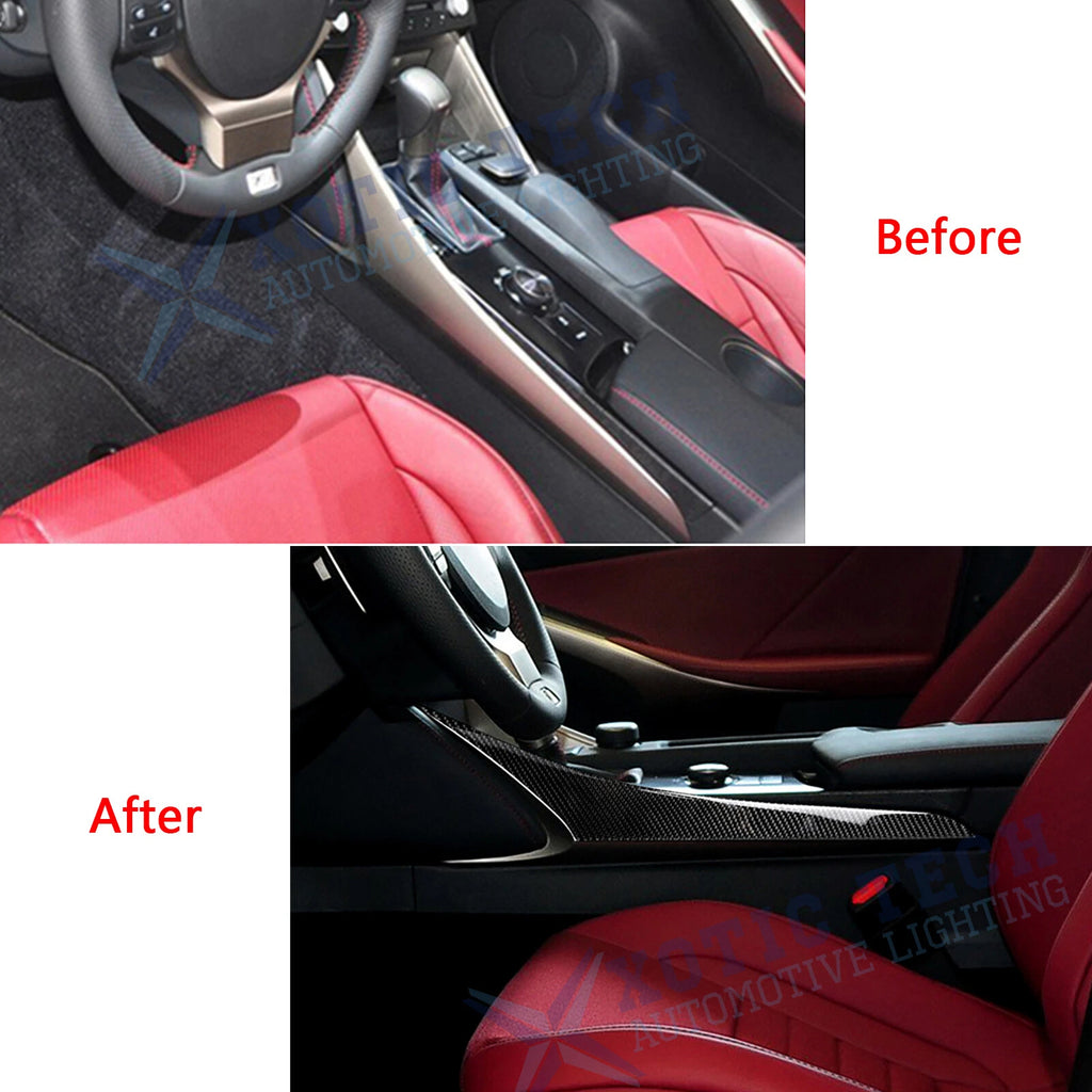 Genuine Carbon Fiber Gear Shift Box Side Trim for Lexus IS 300/350 (2014-2020)
