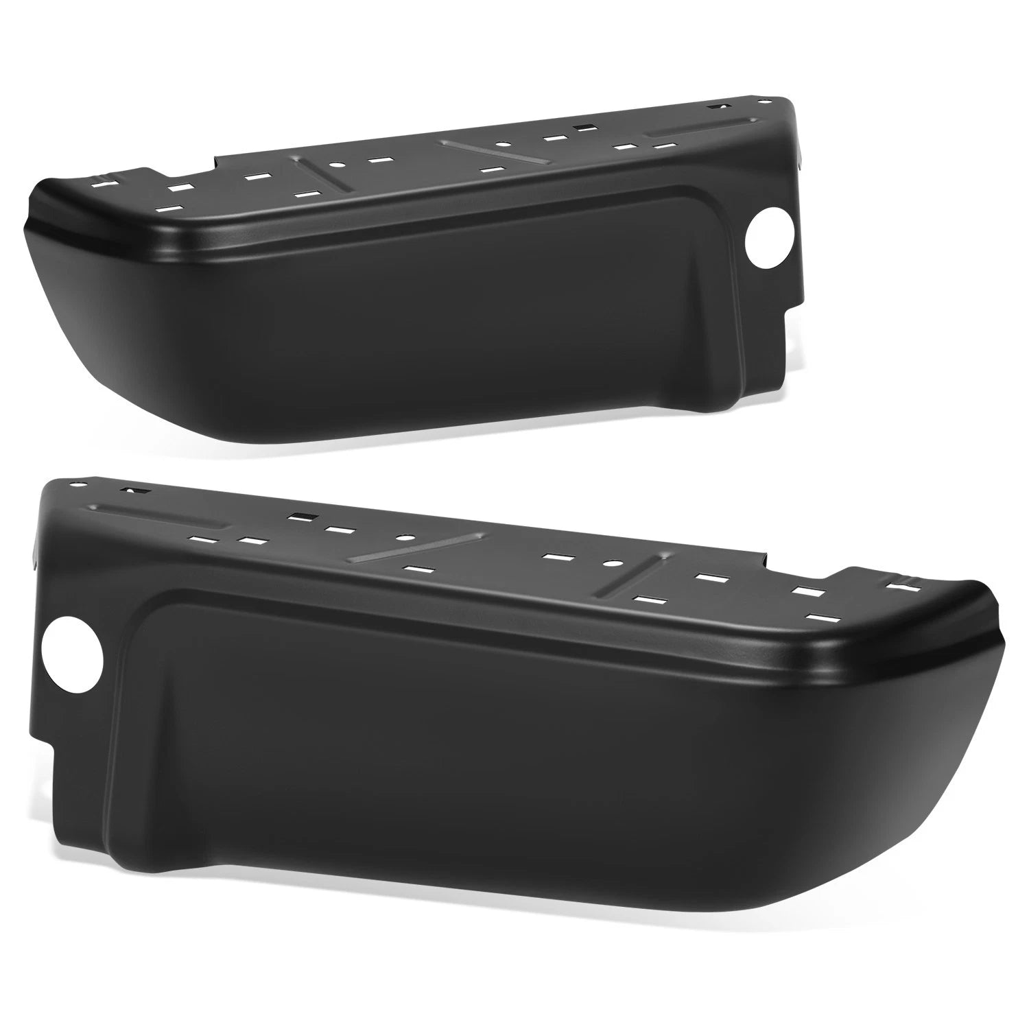 Rear Bumper Ends for Ford F-250 SD (2008–2016) w/o Sensor Holes, Black