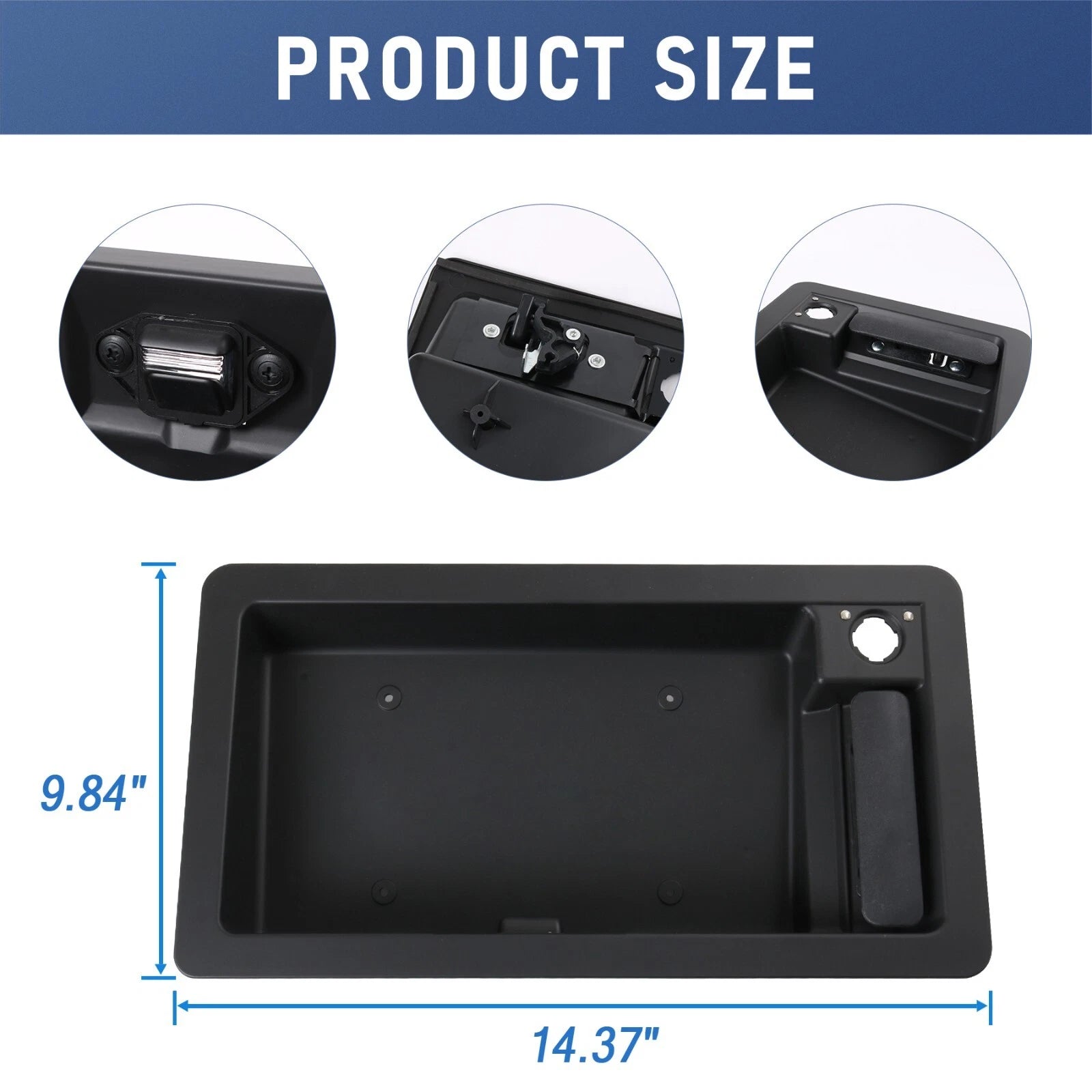 Rear Cargo Door Handle & License Plate Bracket for Ford Van E150 E250 E350