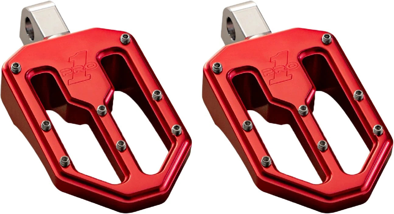 Pro Peg Moto V1 Foot Pegs for Harley V-Twin (2000–2024) - Red Anodized
