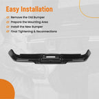 Rear Bumper Assembly for Ford F-150 (2006–2008) 7L3Z17B807B Steel Black