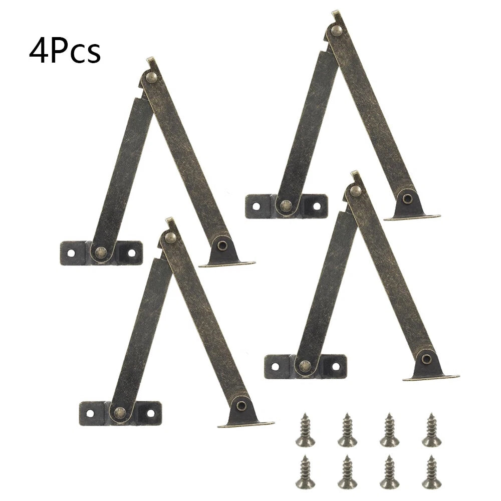 Set of 4 Antique Lid Display Hinges for Jewelry Chest Wine Box