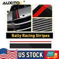 5D Carbon Fiber Hood Decal with Red Rally Stripes for BMW
