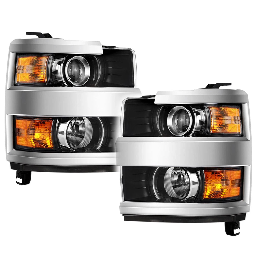 Chrome Headlights for Chevy Silverado 2500HD 3500 HD (2015–2019) L+R