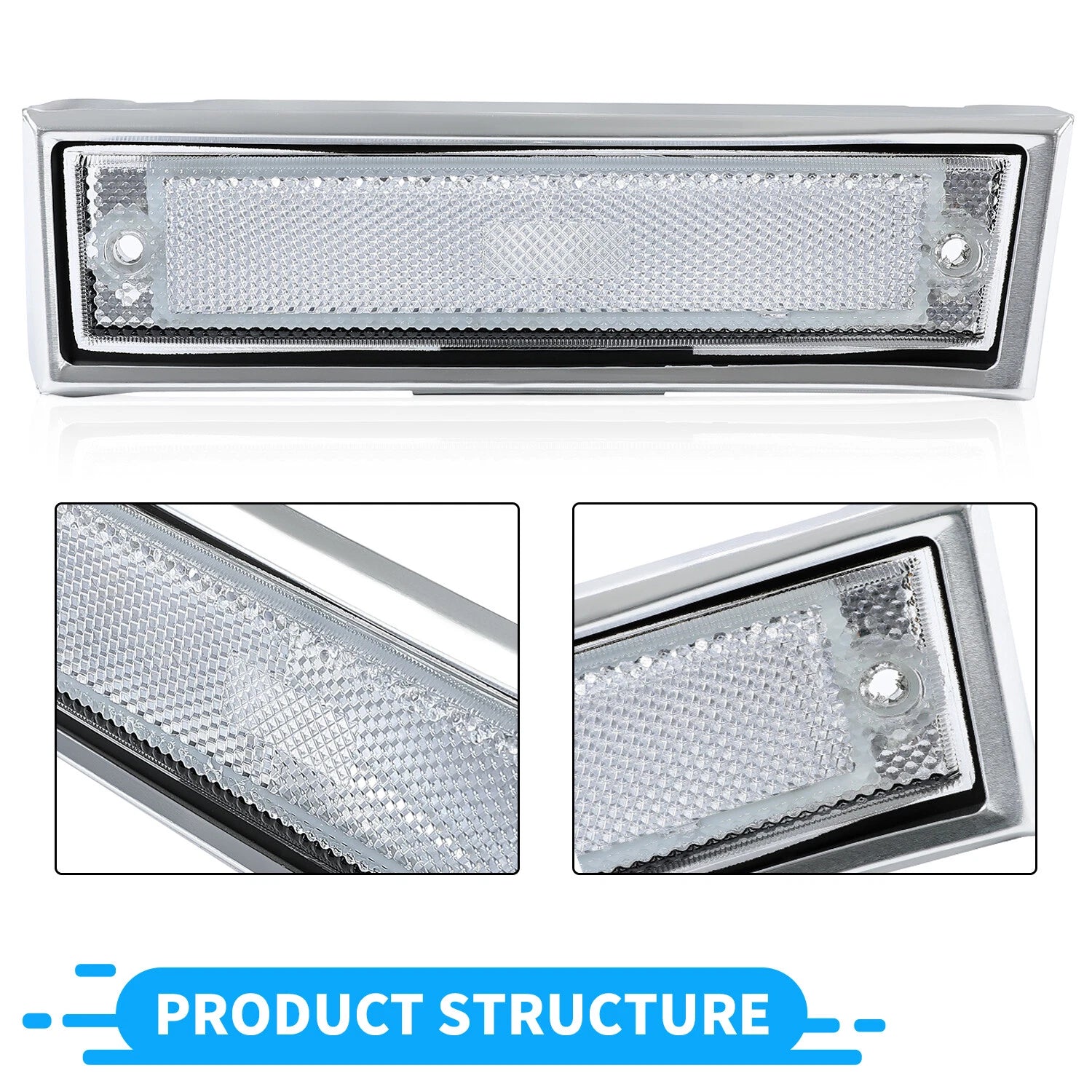 Pair Front Signal Side Marker Lights for GMC Chevy Pickup (1981-1991)