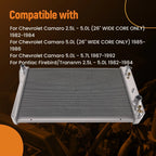 Aluminum Engine Radiator for Chevrolet Camaro 5.0L 5.7L (1987–1992)