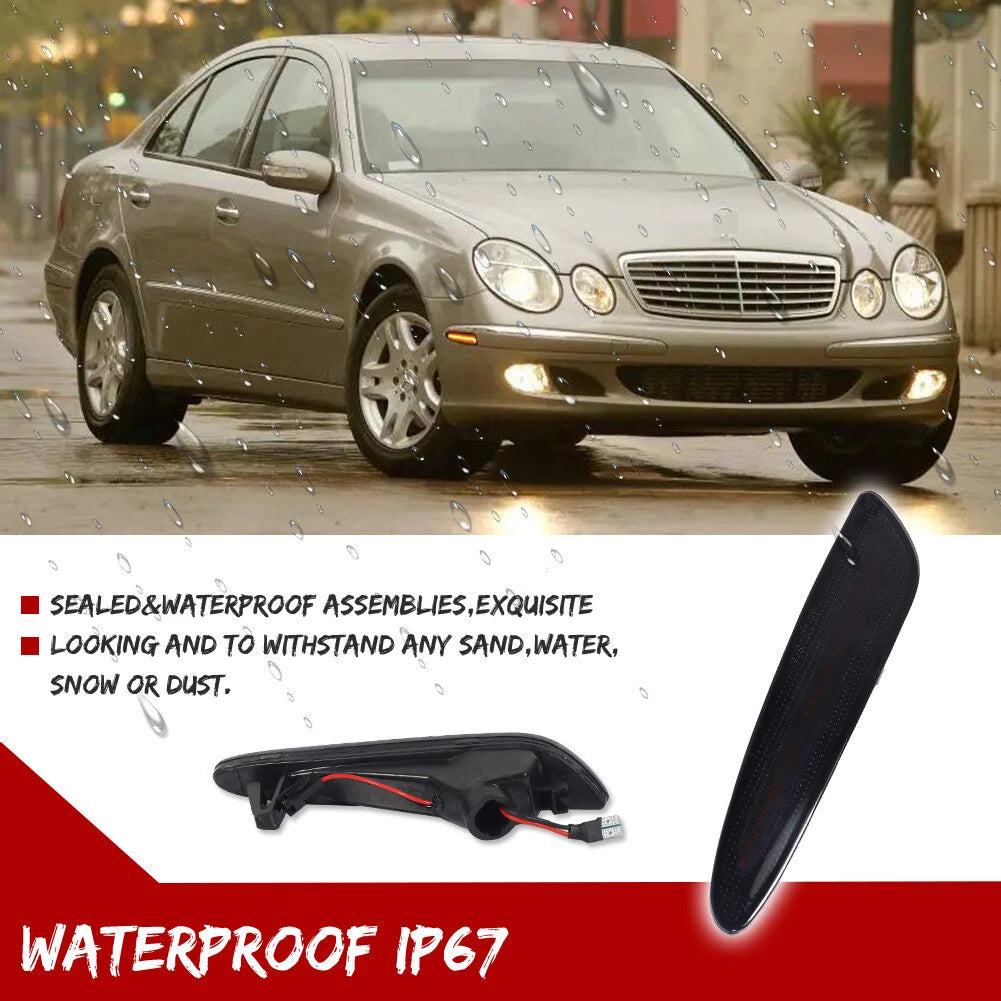 Smoked Amber LED Side Marker Lights for Mercedes W211 E-Class (2003–2006)