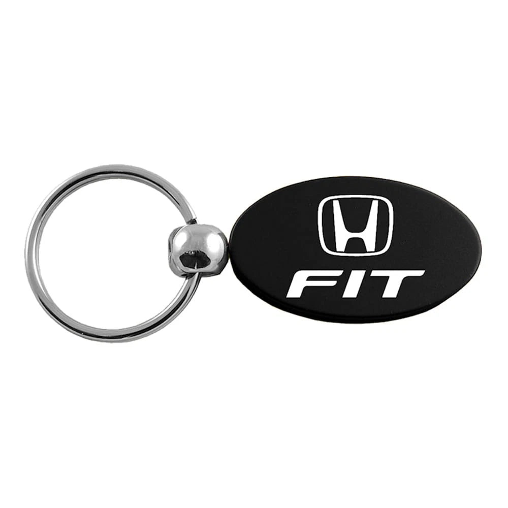 Black Oval Keychain KC1340.FIT.BLK - Officially Licensed for Honda Fit