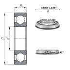 Deep Groove Ball Bearing 6909NR for Scooter Skateboard Wheel (P0 45x68x12mm)