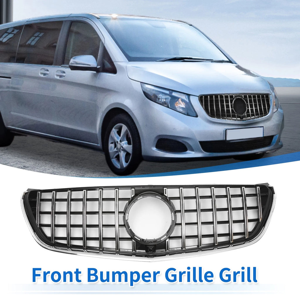 Front Upper Bumper Grille for Mercedes-Benz V-Class (2015–2023) Chrome