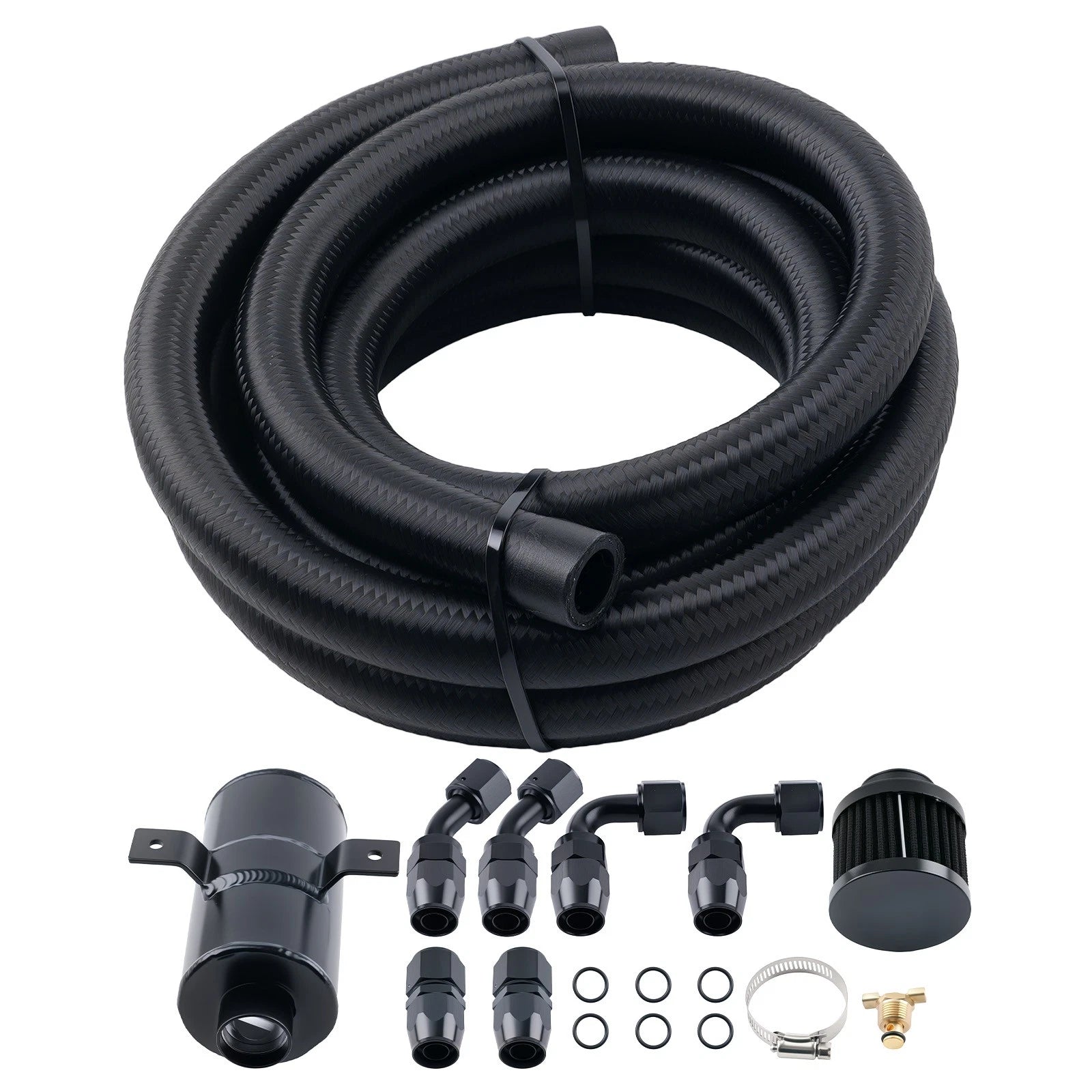 Baffled Oil Catch Can 750mL for Universal Applications (0.75L, AN10)