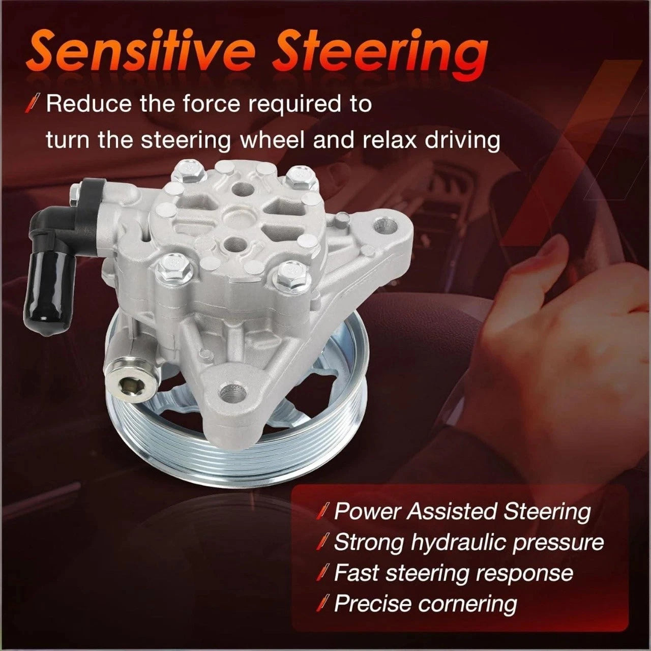 Power Steering Pump w/ Pulley for Honda Accord (2008–2012) 21-5495, 96-5495