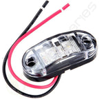 Set of 10 Oval Side Marker Clearance Light Clear Lens White LED for Kenworth (12V)