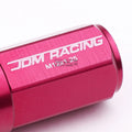 20 PCS M12X1.25 Pink Aluminum Lug Nuts with Caps for JDM Vehicles