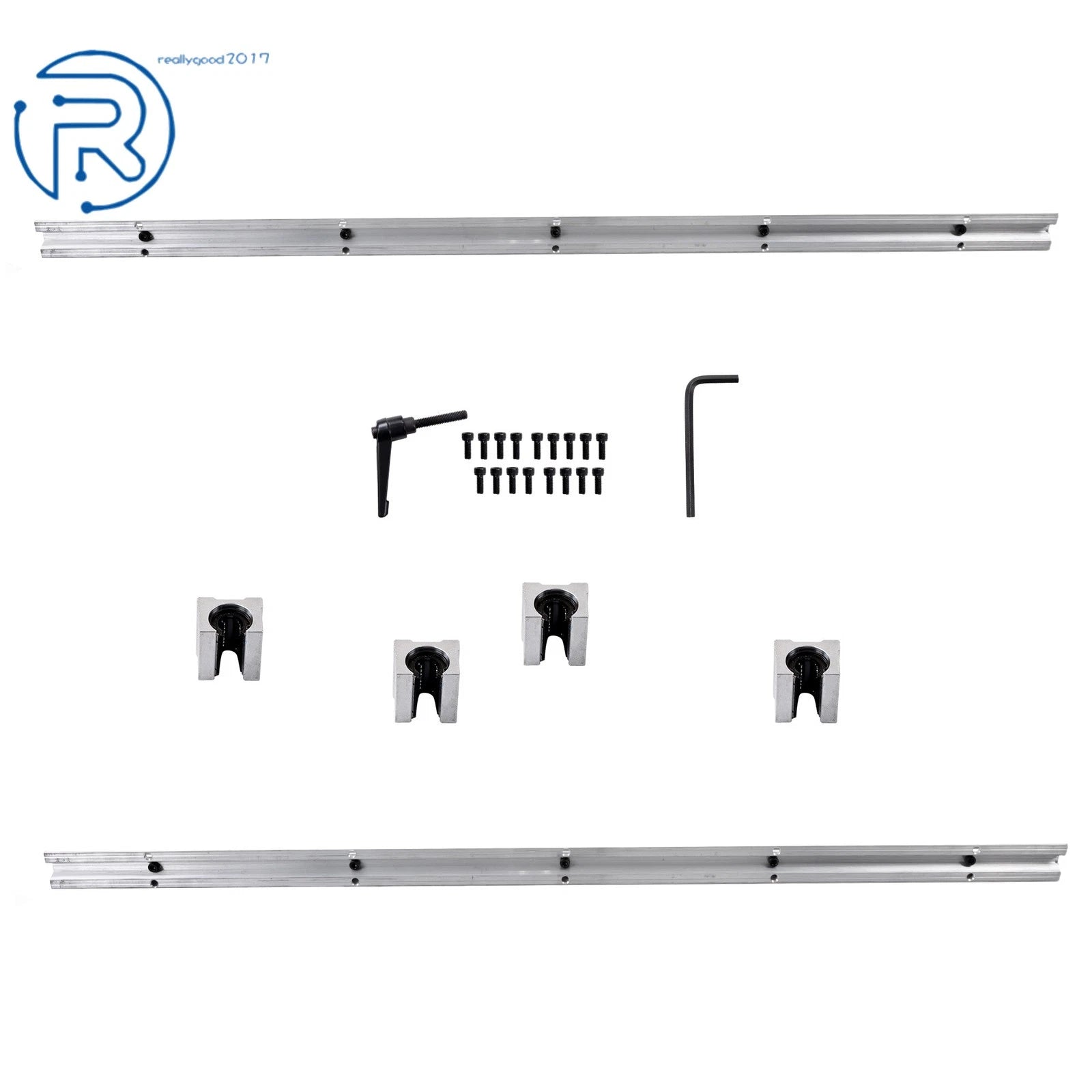 2X SBR16-1000mm Linear Rails & 4X SBR16UU Bearing Blocks for