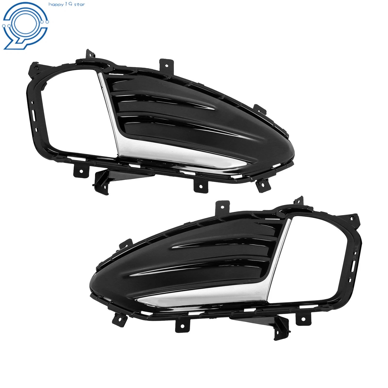 Pair of Chrome Fog Light Covers for Ford Edge (2019-2022)