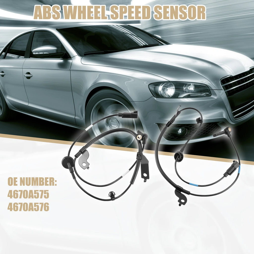 Set of 2 Front Left Right ABS Sensors for Mitsubishi Lancer (2008–2017) 4670A575 4670A576