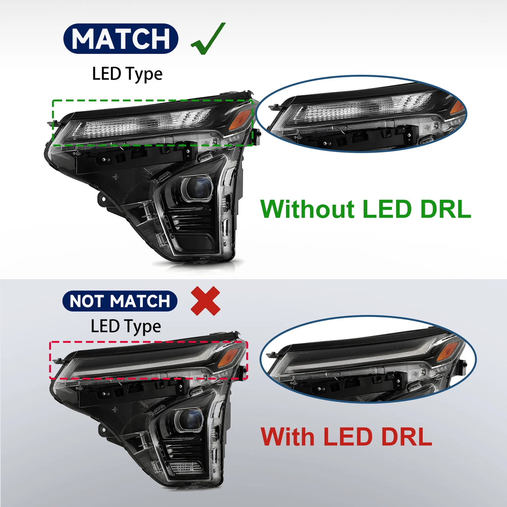 LED Headlight for Chevy Trax LS 1RS (2024–2026) W/O LED DRL W/ Module Driver Left