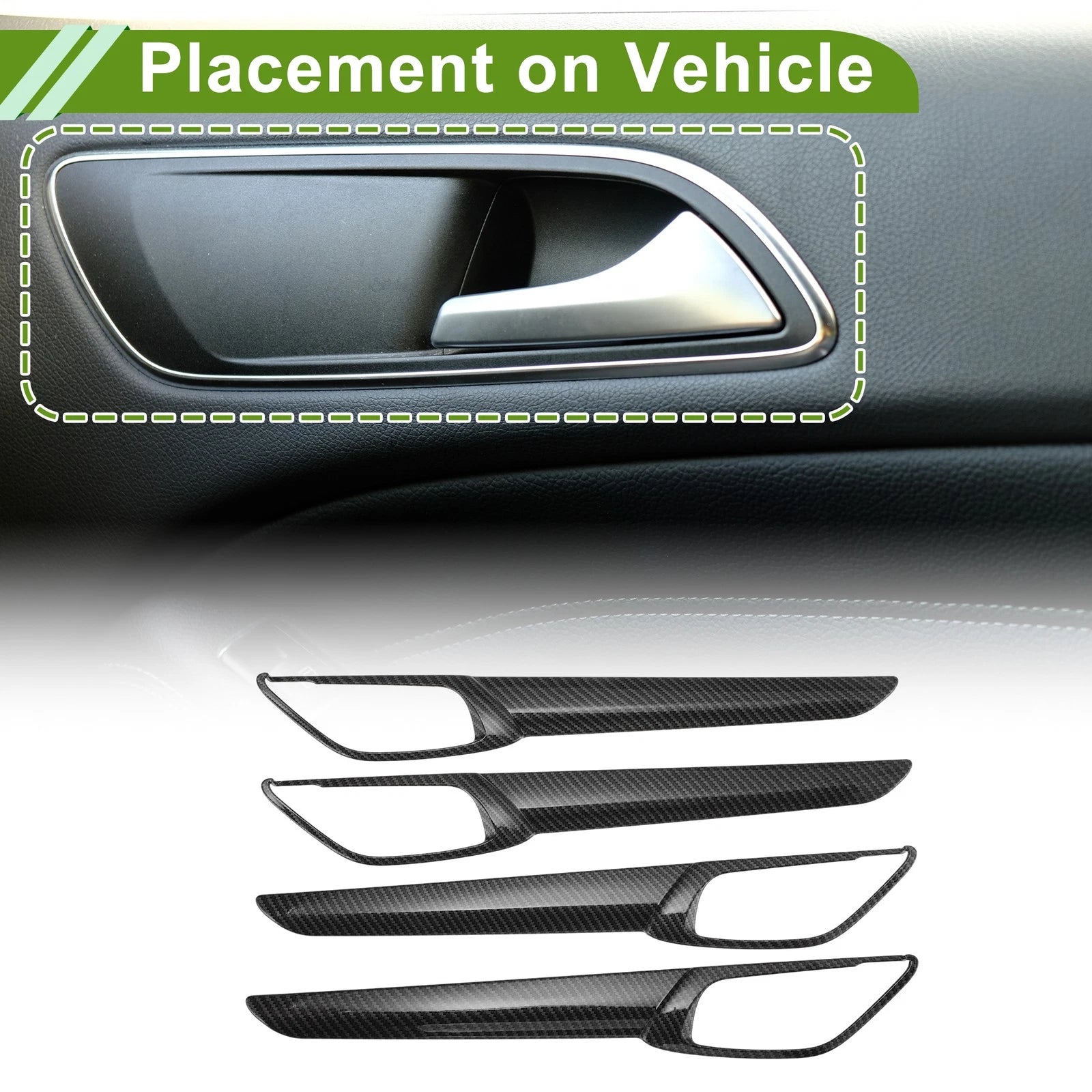 Interior Door Handle Bowl Cover Trim for Mazda CX-5 (2017–2023) Carbon Fiber Black ABS