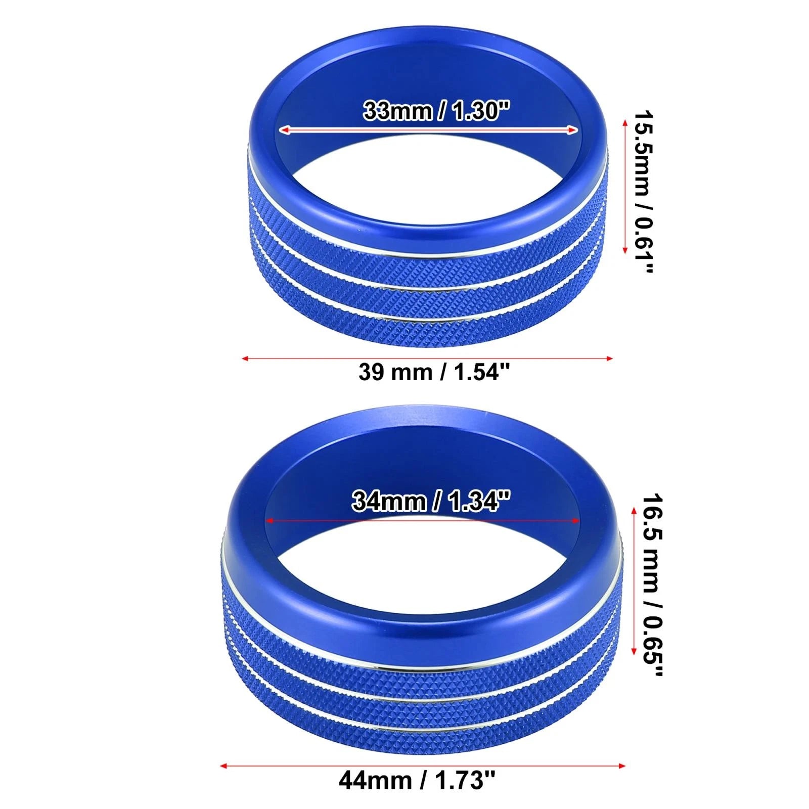 Set of 2 Headlight Switch Knob Trim Covers for Dodge Ram (2018–2020) Blue