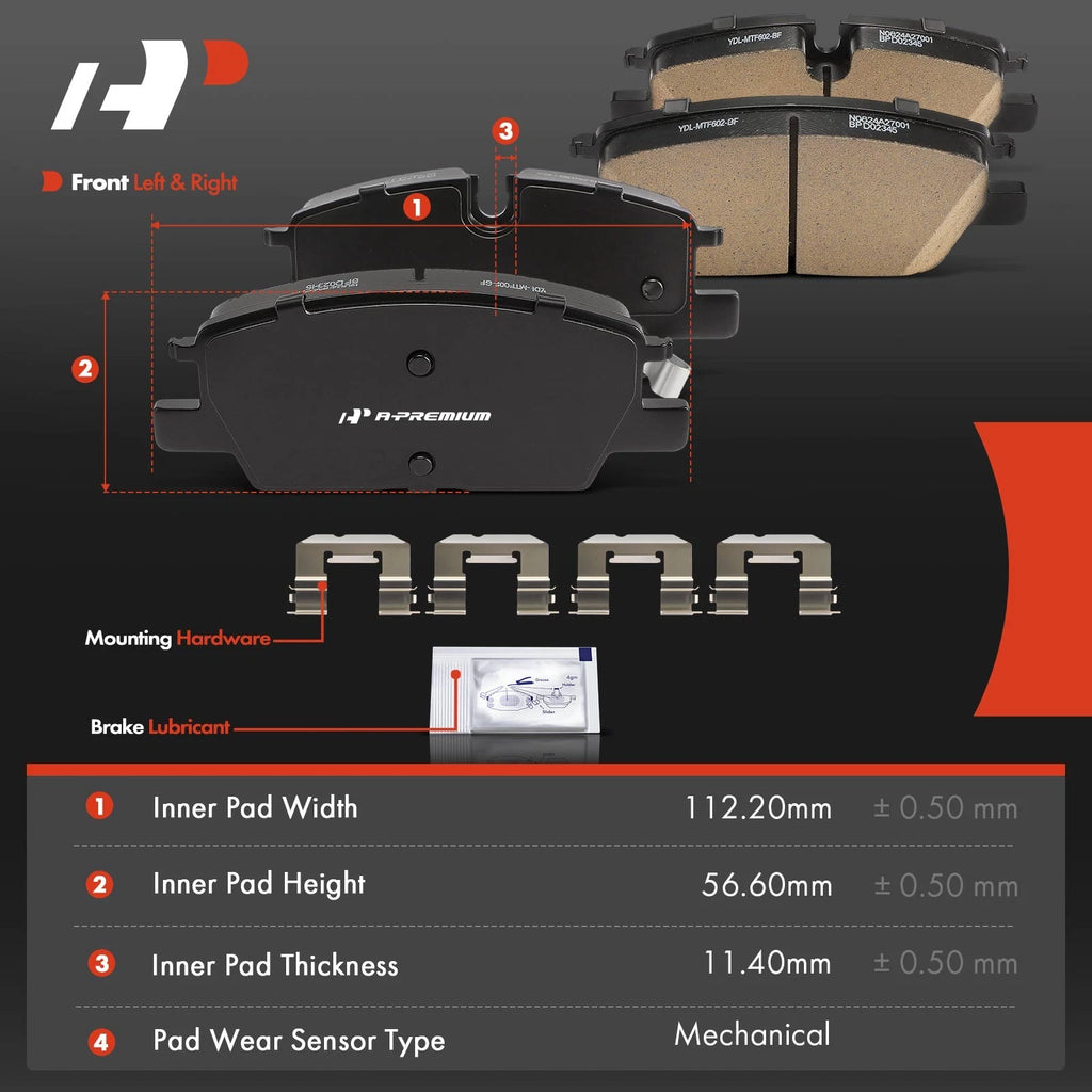 Set of 4 Front Ceramic Brake Pads for Chevy Equinox Malibu GMC Terrain (2022–2023)