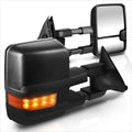 Set of 2 Manual Black Towing Mirrors w/LED Signal for Chevy/GMC C/K Truck (1988–2002)