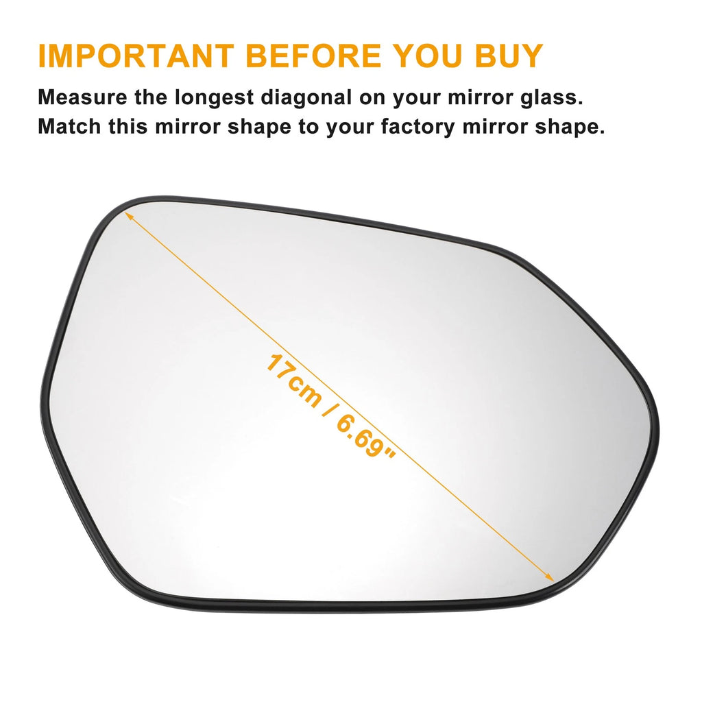 Right Side Heated White Mirror Glass for Toyota Corolla (2018–2022)