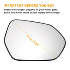 Right Side Heated White Mirror Glass for Toyota Corolla (2018–2022)
