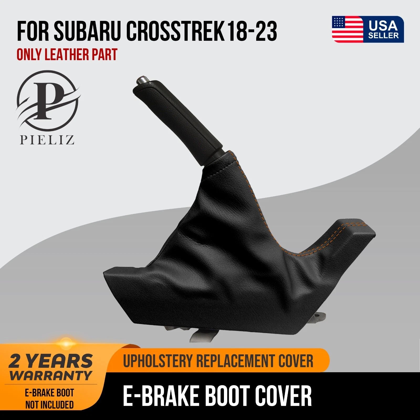 E Brake Boot Cover for Subaru Crosstrek (2018–2023) Orange Stitch