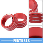 Set of 2 Air Conditioning Control Switch Knob Covers for Toyota Tundra (2014–2021) Red